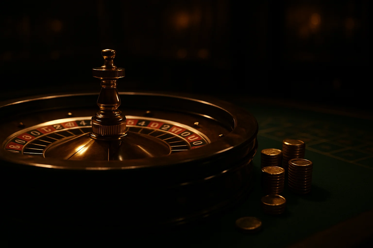 Hyperrealistic live casino roulette table with dealer hands and golden chips